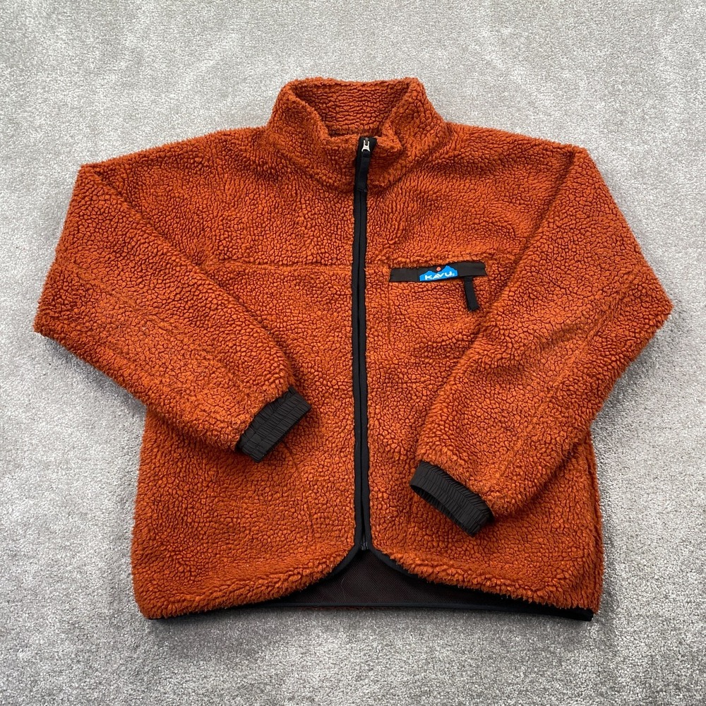 Vintage KAVU Sherpa Fleece Full Zip Up Winter Jacket Women's Size M Brown